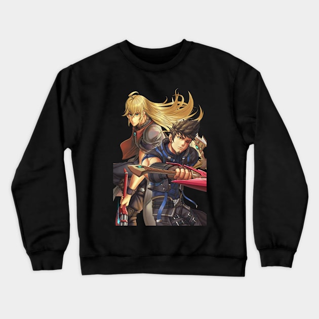 Shulk and Rex Crewneck Sweatshirt by hybridmink